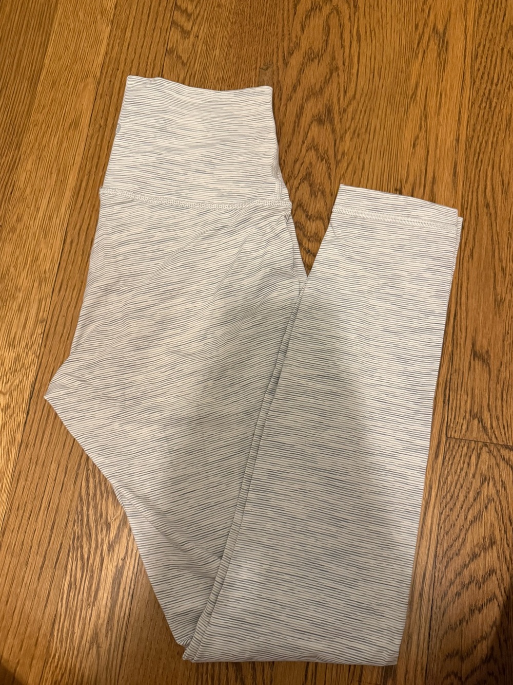 lululemon athletica Light Gray Striped High-Rise Leggings